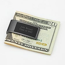 Engraved Graduation Gunmetal and Black Money Clip - 43527