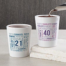 Repeating Birthday Personalized Shot Glass  - 43561