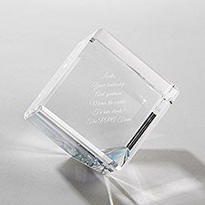 Engraved Leadership Crystal Cube Keepsake - 43575