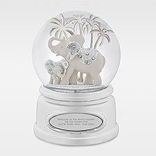 Engraved New Baby Elephant Snow Globe - 43587