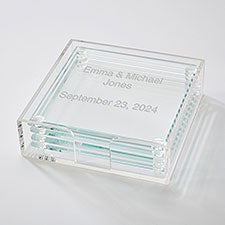 Engraved Couples Glass Coaster Set      - 43646