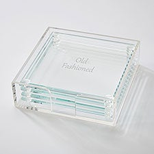 Engraved Bartenders Glass Coaster Set   - 43649