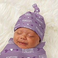 Hello World Personalized Baby Top Knot Hat - 43675