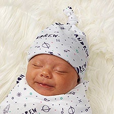 Space Personalized Baby Top Knot Hat - 43687