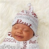 First Christmas Personalized Baby Top Knot Hat - 43701