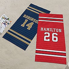 Sports Jersey Personalized Beach Towel  - 43726