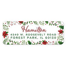 Christmas Poinsettia Personalized Return Address Labels - 43747
