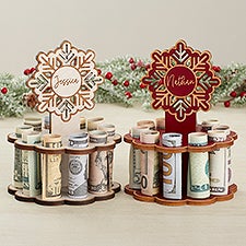 Snowflake Personalized Wood Gift Money Holder  - 43762