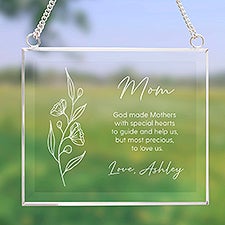 Floral Message For Mom Personalized Glass Suncatcher - 43791