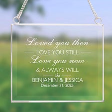 I Love You Personalized Glass Suncatcher  - 43793