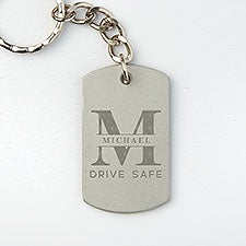 Lavish Last Name Personalized Dog Tag Keychain  - 43841