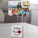 Inspiring Teacher Personalized Photo Clip Holder Block  - 43853