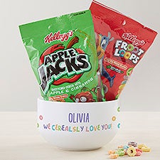 I Cerealsly Love You Kids Personalized 14 oz. Bowl with Cereal  - 43857