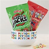 Vibrant Name Personalized 14 oz. Snack Bowl with Cereal Bundle - 43859