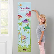 Flowers  Butterflies Personalized Wall Decal Growth Chart  - 43868
