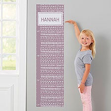 Hand Drawn Patterns Personalized Wall Decal Growth Chart  - 43880