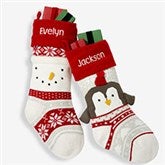 Winter Character Personalized Knit Christmas Stocking - 43939
