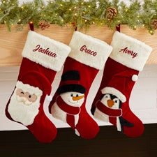 Classic Wintertime Character Personalized Christmas Stocking - 43947