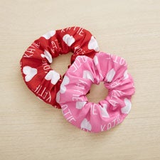 Repeating Hearts Personalized Scrunchie Set  - 43969