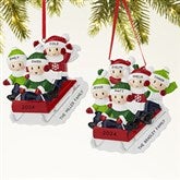 Sledding Family Personalized Holiday Ornament  - 43985