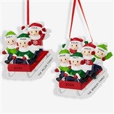 Sledding Family Personalized Holiday Ornament  - 43985