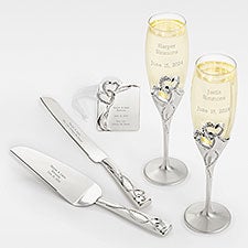 Engraved Intertwined Heart Wedding Gift Set - 43991