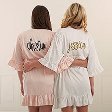Graduation Scripty Style Personalized Ruffle Satin Robe - 44058
