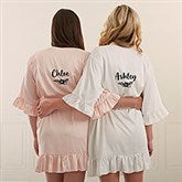 Floral Reflections Personalized Ruffle Satin Robe - 44059