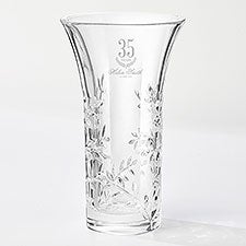 Retirement Years Personalized Vera Wang Crystal Leaf Vase - 44060