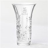 Retirement Years Personalized Vera Wang Crystal Leaf Vase - 44060