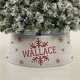 Stamped Snowflake Personalized Tree Collar - 44075