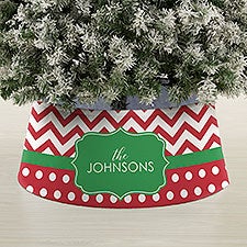 Preppy Chic Personalized Christmas Tree Collar  - 44095
