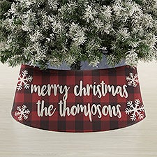 Cozy Cabin Personalized Buffalo Check Christmas Tree Collar  - 44097