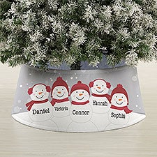 Snowman Family Character Personalized Christmas Tree Collar  - 44102