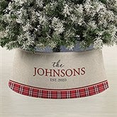 Plaid Evergreen Personalized Christmas Tree Collar  - 44105