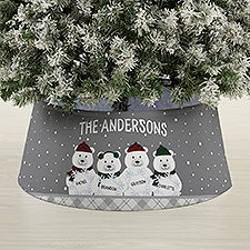 Polar Bear Family Personalized Christmas Tree Collar  - 44109