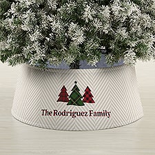 Plaid  Prints Personalized Christmas Tree Collar  - 44110
