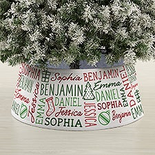 Holiday Repeating Name Personalized Christmas Tree Collar - 44120