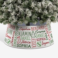 Holiday Repeating Name Personalized Christmas Tree Collar - 44120