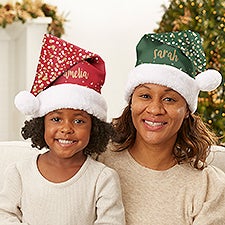 Sparkling Name Personalized Santa Hat - 44142