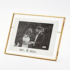Printed Mr.  Mrs. Wedding Picture Frame - Antique Brass 4x6 - 44166