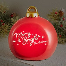 Merry  Bright Personalized Light Up Resin Table Top Ornament - 44175