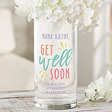 Get Well Soon Personalized Cylinder Glass Flower Vase - 44229