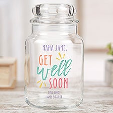 Get Well Soon Personalized Glass Candy Jar  - 44234