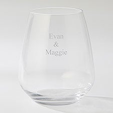 Engraved Luigi Bormioli Wedding Atelier Stemless Wine Glass - 44250