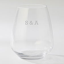 Engraved Luigi Bormioli Anniversary Atelier Stemless Wine Glass - 44251