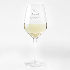 Engraved Luigi Bormioli Birthday Atelier White Wine Glass - 44255