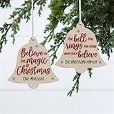 Believe in The Magic Personalized Christmas Wood Bell Ornament - 44381