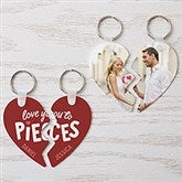 Love you to Pieces Personalized Break Apart Heart Photo Keychain  - 44399