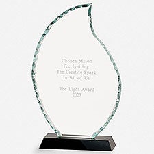 Engraved Glass Flame and Base Award   - 44409